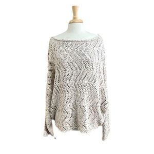 Free People Open Knit Oversized Multicolor Sweater Size XL